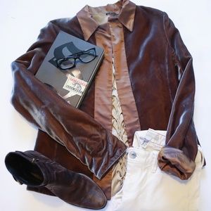 Vintage Slowik Italy iridescent velvet-like jacket